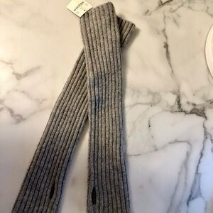 J.Crew Grey Cashmere Blend Thumb Hole Arm Warmers Fingerless Gloves NWT